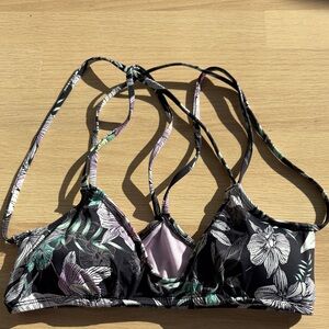 The Bikini Lab Pink and Black Strappy Bikini Top
